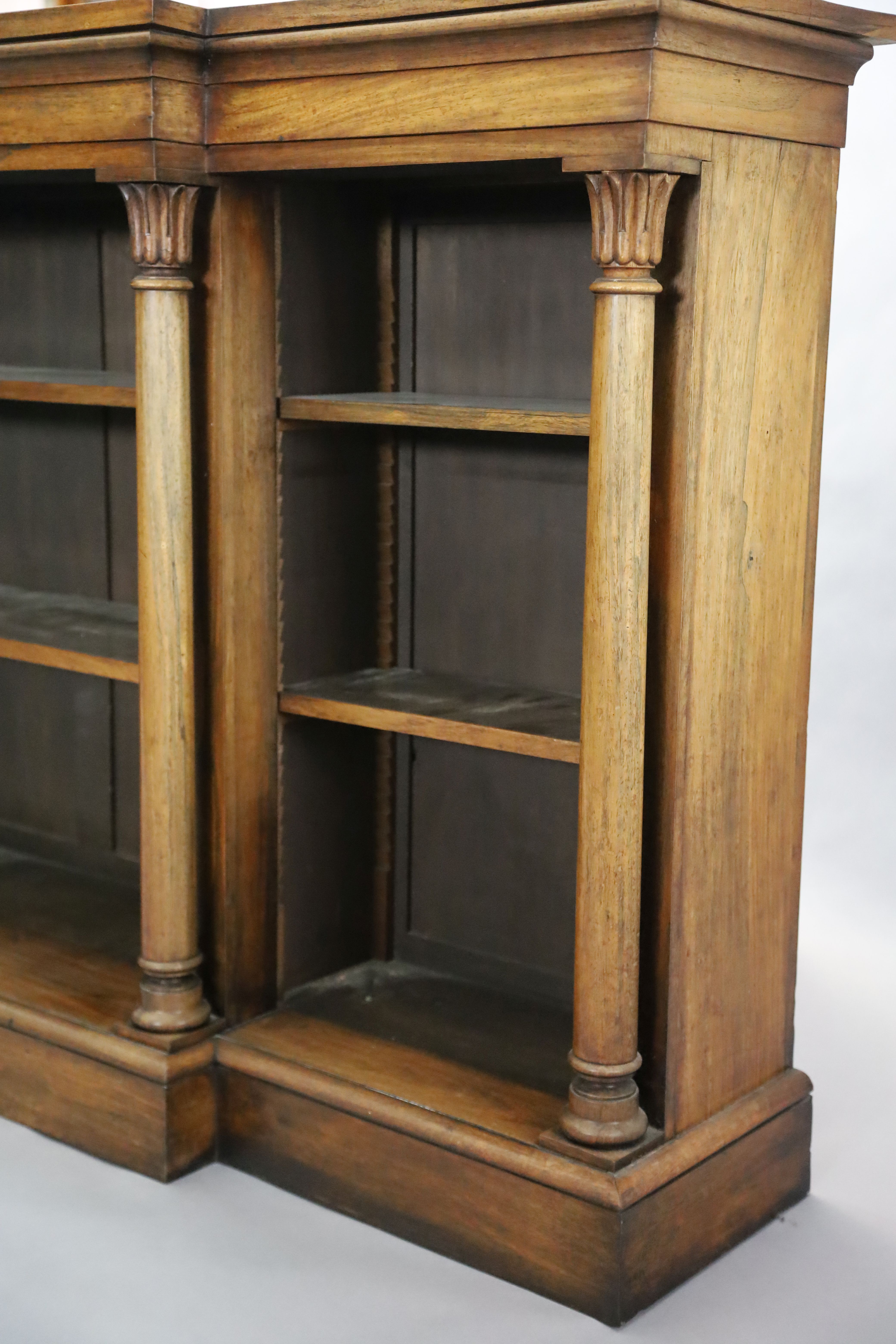 A William IV rosewood dwarf bookcase, W.6ft 6in. D.1ft 5in. H.3ft 6in.